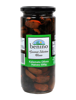 BENINO KALAMATA HALVES OLIVES 500G