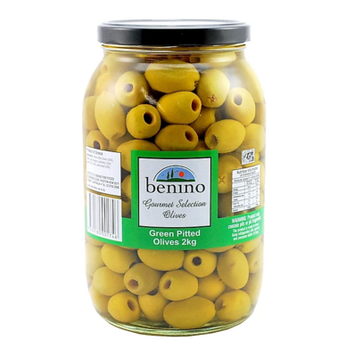 BENINO GREEN WHOLE OLIVES 2KG
