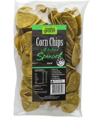 CORN CHIPS WITH SPINACH (200G)