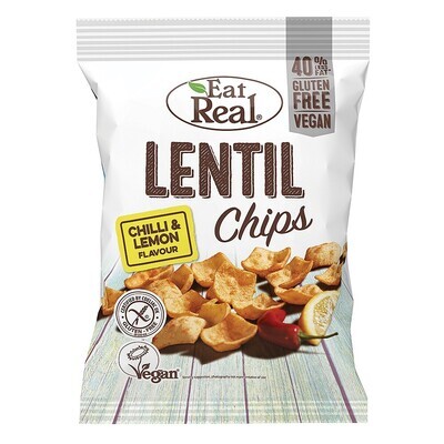 EAT REAL LENTIL CHIPS ( CHILLI & LEMON )