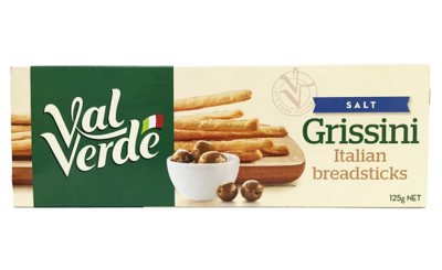 VAL VERDE SALT GRISSINI ITALIAN BREADSTICKS (125G)