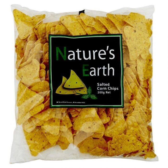 SALTED CORN CHIPS NATURES EARTH (500GX6) BOX SALTED CORN CHIPS NATURES EARTH (500GX6) BOX