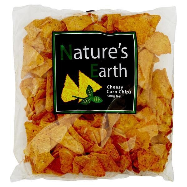 NATURE'S EARTH CHEESY CORN CHIPS (500GX6) BOX NATURE'S EARTH CHEESY CORN CHIPS (500GX6) BOX