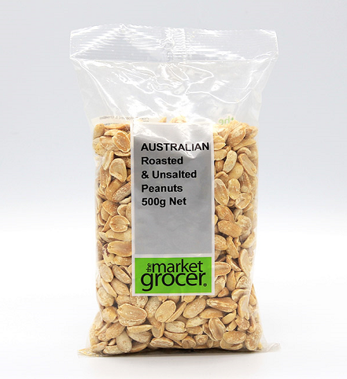 THE MARKET GROCER AUSTRALIAN ROASTED UNSALTED PEANUTS (500G)