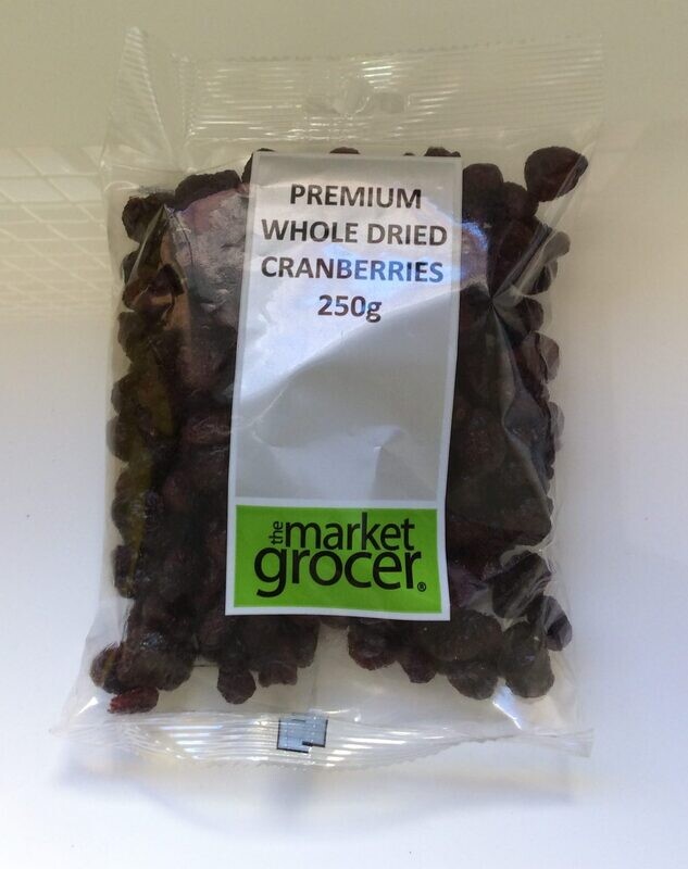 PREMIUM WHOLE DRIED CRABERRIES (250G)