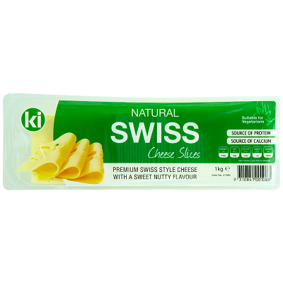 NATURAL SWISS CHEESE SLICES (1KG)