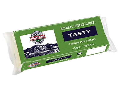 MAINLAND NATURAL CHEESE SLICES ASTY PREMIUM AGED CHEDDAR (90 SLICES - 1.5KG)