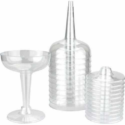 PLASTIC COCKTAIL GLASSES CUPS 120ml (15pk)