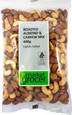 ROASTED ALMONDS AND CASHEW MIX (400G)