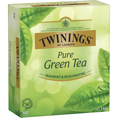 TWININGS OF LONDON PURE GREEN TEA 100 PACK