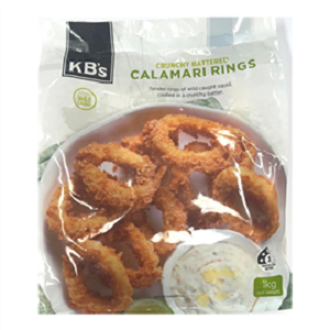 KB'S CRUNCHY BATTERED CALAMARI RINGS (1KG)