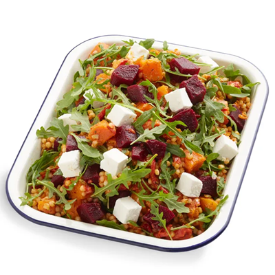 PRE-ORDER CHERMOULA COUSCOUS WITH BEETROOT, FETA & ROCKET CATERING SALAD DISH (2.5KG)