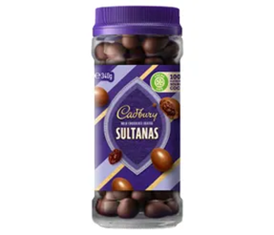 CADBURY MILK CHOCOLATE COATED SULTANAS (340g)