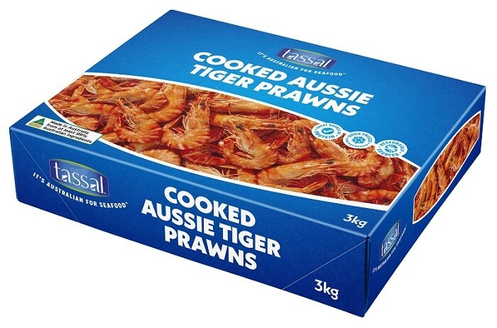 LARGE TASSAL AUSSIE TIGER PRAWNS (3KG BOX) LARGE TASSAL AUSSIE TIGER PRAWNS (3KG BOX)