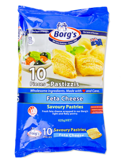 BORG'S FROZEN FETA CHEESE PASTIZIES (10 PIECES NET 625G)