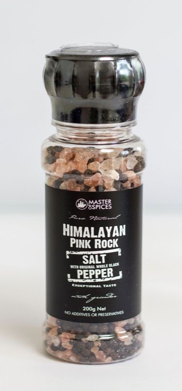 HIMALAYAN PINK ROCK SALT WITH WHOLE BLACK PEPPER (200G) MASTER OF SPICES