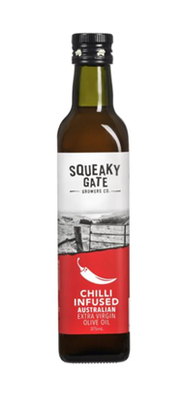 SQUEAKY GATE CHILLI INFUSED AUSTRALIAN EXTRA VIRGIN OLIVE OIL (375ML)