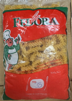 FEDORA EGG NOODLE PASTA  no35- SPIRAL (500G)