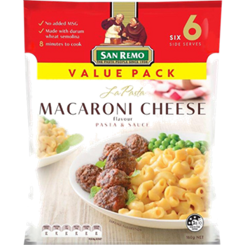 SAN REMO MACARONI CHEESE VALUE PACK 6 SERVES (160g)
