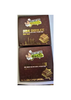 GUSTO VIRAL PISTACHIO DUBAI DARK CHOCOLATE BAR (100G)