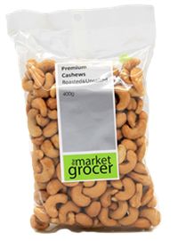 THE MARKET GROCER CASHEWS ROASTED & UNSALTED  (400G PACKET)