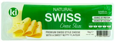 NATURAL SWISS CHEESE SLICES (1KG)