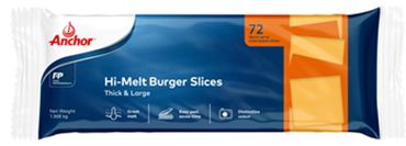 ANCHOR HI-MELT BURGER CHEESE SLICES (1.368KG X 8) BOX