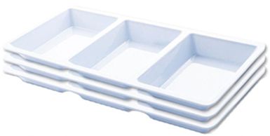 MELAMINE SERVING 3 SECTION DIVIDED PLATES (6 PK)