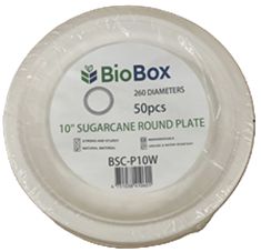 BIO BOX 7" SUGARCANE ROUND PLATE (50PC)
