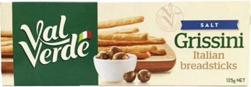 VAL VERDE SALT GRISSINI ITALIAN BREADSTICKS (125G)