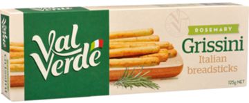 VAL VERDE ROSEMARY GRISSINI ITALIAN BREADSTICKS (125G)