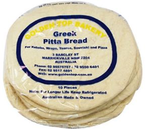 GREEK PITTA BREAD (10 PIECES)  may be frozen
