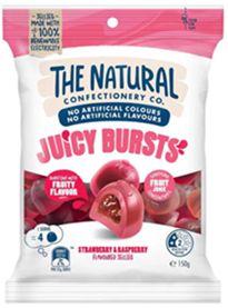 NATURAL JUICY STRAWBERRY & RASPBERRY BURSTS (150G)