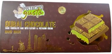 GUSTO VIRAL PISTACHIO DUBAI DARK CHOCOLATE BAR (200G)