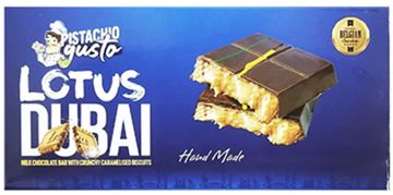 PISTACHIO GUSTO VIRAL LOTUS DUBAI CHOCOLATE BAR (200G) PISTACHIO GUSTO VIRAL LOTUS DUBAI CHOCOLATE BAR (200G)