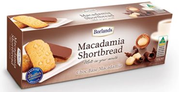 BORLANDS MACADAMIA SHORTBREAD CHOC BASE (125G)