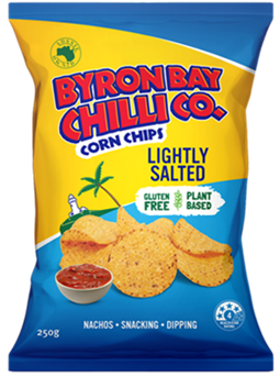 BYRON BAY CHILLI CO. CORN CHIPS LIGHTLY SALTED FLAVOUR (250g)