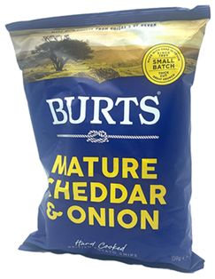 BURTS MATURE CHEDDAR & ONION CHIPS (150g) BURTS MATURE CHEDDAR & ONION CHIPS (150g)