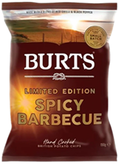 BURTS LIMITED EDITION SPICY BARBECUE POTATO CHIPS (150g) BURTS LIMITED EDITION SPICY BARBECUE POTATO CHIPS (150g)