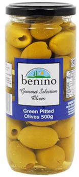BENINO GREEN PITTED OLIVES 500G BENINO GREEN PITTED OLIVES 500G