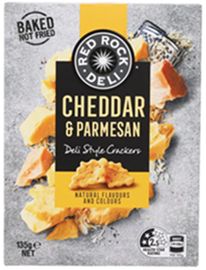 RED ROCK DELI CHEDDAR & PARMESAN DELI STYLE CRACKERS (135G) RED ROCK DELI CHEDDAR & PARMESAN DELI STYLE CRACKERS (135G)