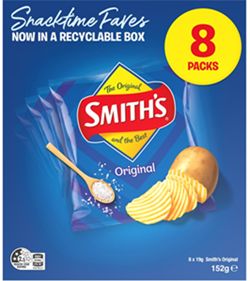 SMITHS ORIGINAL CHIPS (8 X 152G BAG) BOX SMITHS ORIGINAL CHIPS (8 X 152G BAG) BOX