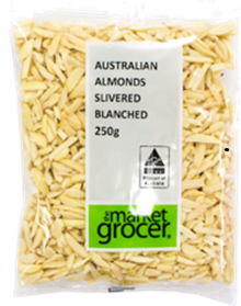 THE MARKET GROCER AUSTRALIAN ALMONDS SLIVERED BLANCHED (250G)