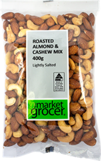 THE MARKET GROCER ROASTED ALMONDS AND CASHEW MIX (400G)