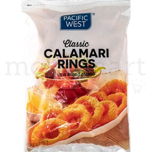PACIFIC WEST SUPER TENDER CLASSIC CALAMARI RINGS IN A BREAD CRUMB (1KG)
