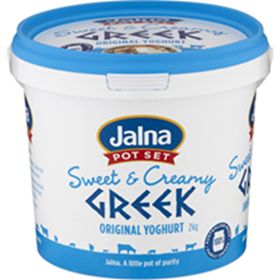 JALNA POT SET SWEET & CREAMY GREEK STYLE ORIGINAL YOGHURT (2KG) JALNA POT SET SWEET & CREAMY GREEK STYLE ORIGINAL YOGHURT (2KG)
