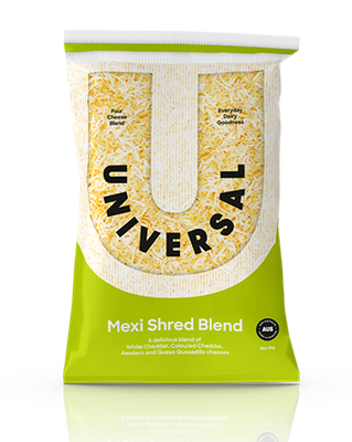 UNIVERSAL MEXI SHRED BLEND CHEESE (2KG BAG)