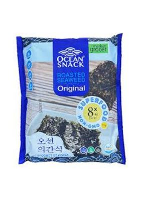 THE MARKET GROCER OCEAN SNACK ROASTED SEAWEED ORIGINAL (8X4G PACKS)