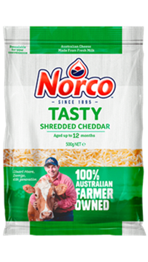 NORCE TASTY SHREDDED CHEDDAR CHEESE (500g)