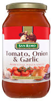SAN REMO TOMATO, ONION & GARLIC PASTA SAUCE (500G)